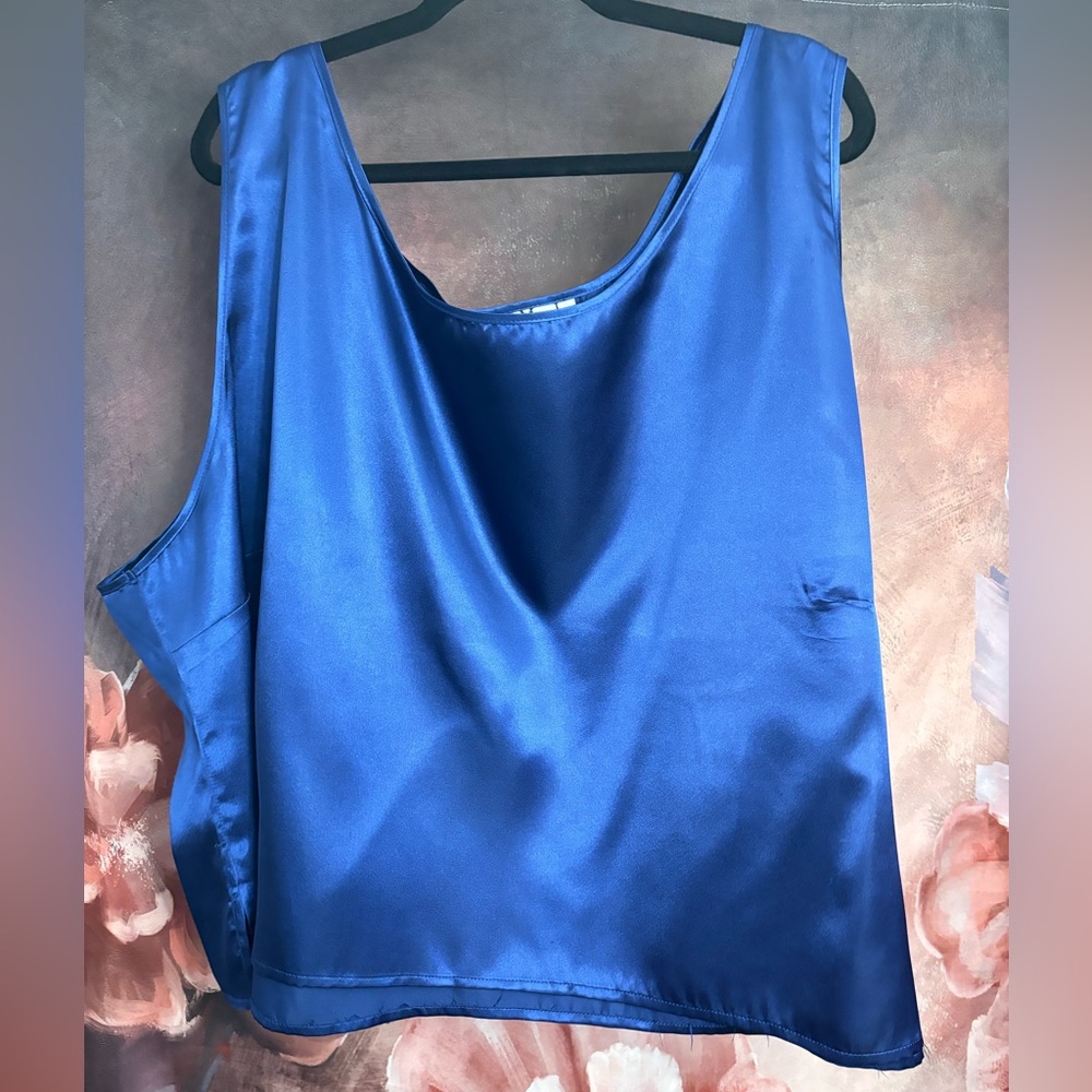 Blue Satin Cami By GMI Women Size 38W